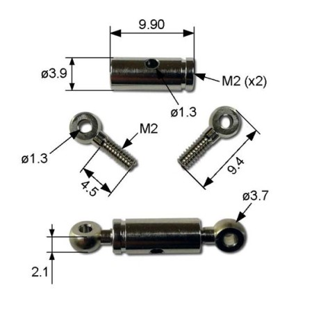 Accessoire embarqué Tendeur M2 x 10mm (2 pcs)