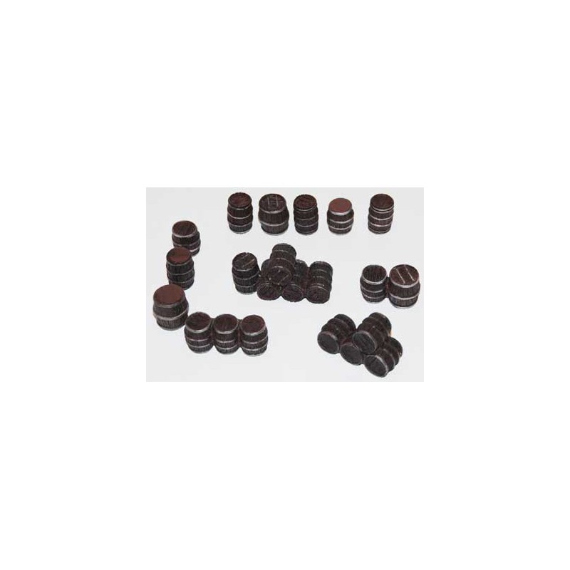 Maquette Diorama montéee et peinte TONNEAUXEN BOIS1/48