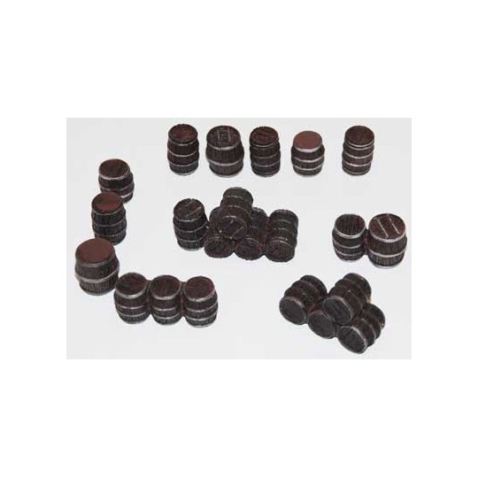 Maquette Diorama montéee et peinte TONNEAUXEN BOIS1/48