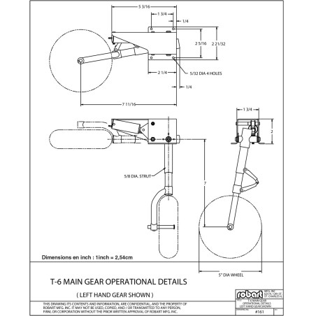 Accessoire embarqué TRAIN RENTRANT PNEUMATIQUE BI-JAMBES 9 à 20Kg - AT-6 1/5