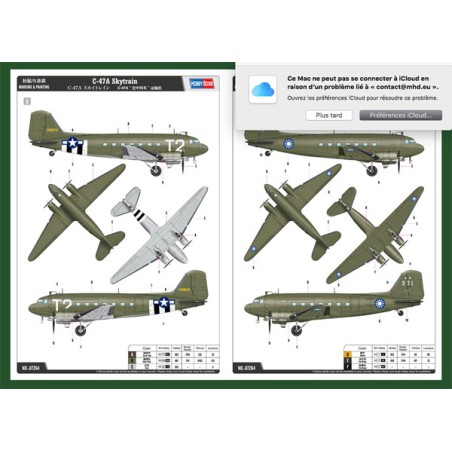 Plastic plane model C-47D Skytrain 1/72 | Scientific-MHD