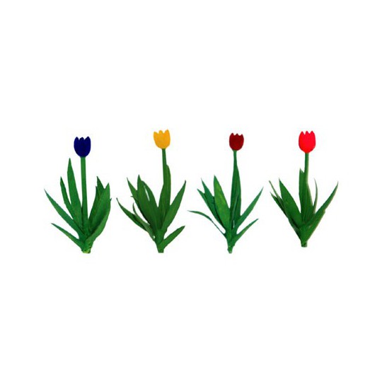 Plans de fleurs TULIPES ASSORTIES 12mm - ECHELLE HO