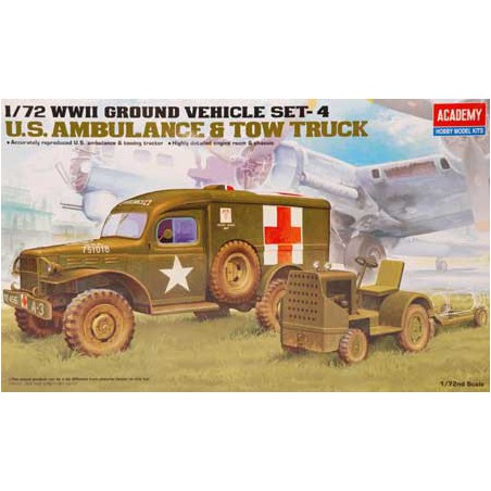 Maquette de camion en plastique US Dodge & Tractor 1/72