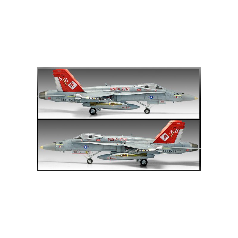 Maquette d'avion en plastique USMC F/A 18A+ VMFA-232 Red Devils 1/72