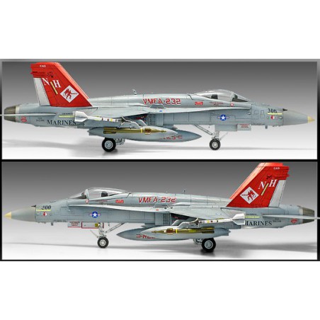 Maquette d'avion en plastique USMC F/A 18A+ VMFA-232 Red Devils 1/72