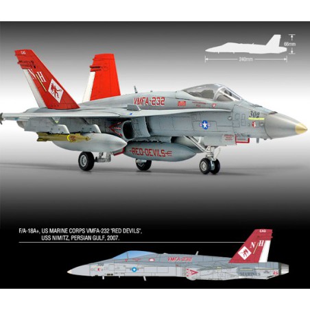 USMC F/A 18A Kunststoffebene Modell+ VMFA-232 Red Devils 1/72 | Scientific-MHD