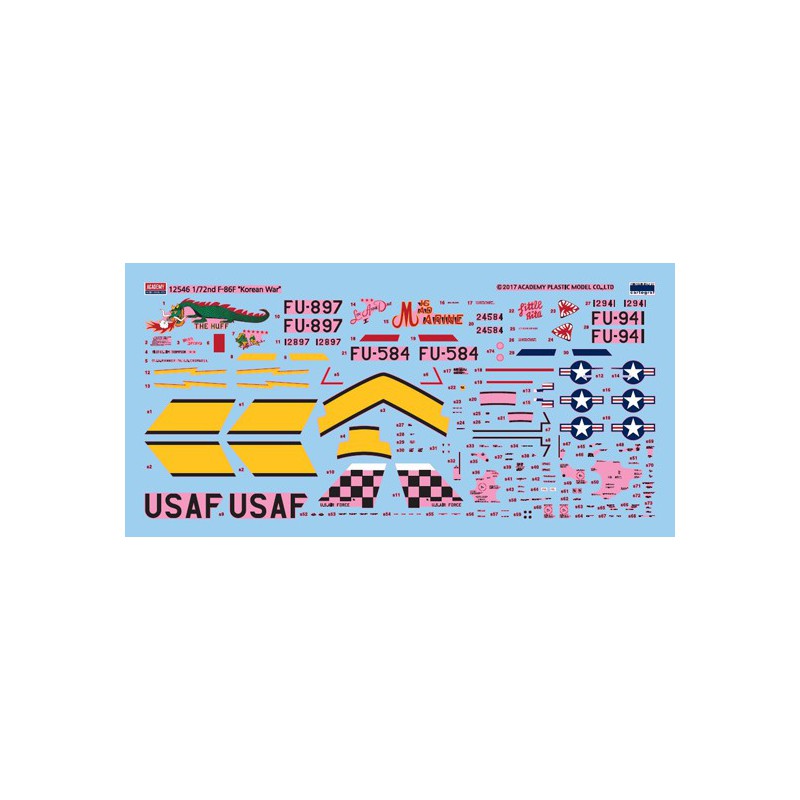 Maquette d'avion en plastique F-86F Sabre Korean war 1/72