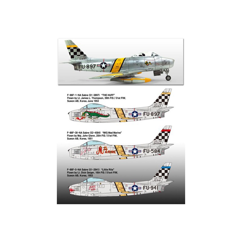 Maquette d'avion en plastique F-86F Sabre Korean war 1/72