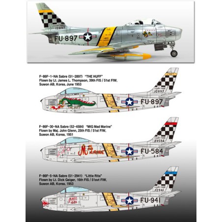 Maquette d'avion en plastique F-86F Sabre Korean war 1/72