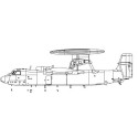 Maquette d'avion en plastique E-2C HAWKEYE J.A.S.D.F. 1/72