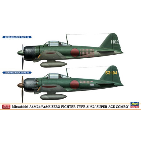 Maquette d'avion en plastique Super Ace Combo ZERO 1/72