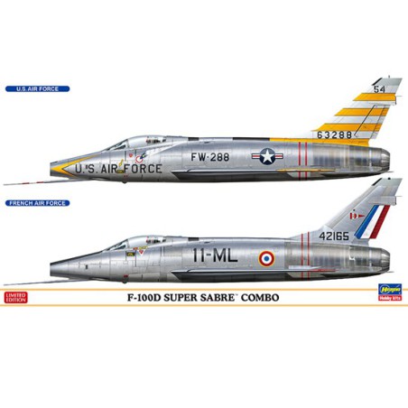 Maquette d'avion en plastique F-100D SUPER SABRE COMBO 1/72