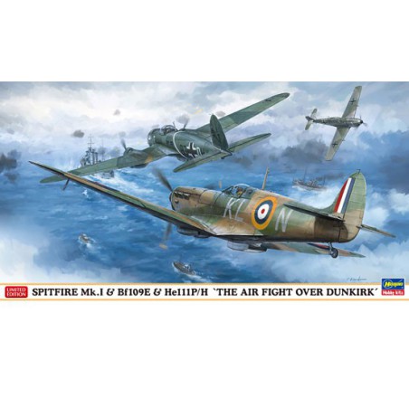 Spitfire MKI + BF109E Kunststoffebene Modell + HE111P/H Dunkirk | Scientific-MHD