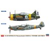 Maquette d'avion en plastique B-239 BUFFALO & Messerschmitt Bf109G-6 1/72