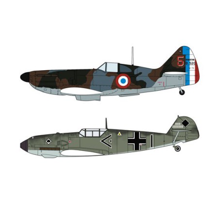 Maquette d'avion en plastique D.520 / Bf109E