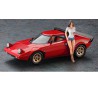 Maquette de voiture en plastique Lancia Stratos HF Stradale + figurine 1/24