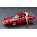 Maquette de voiture en plastique Lancia Stratos HF Stradale + figurine 1/24