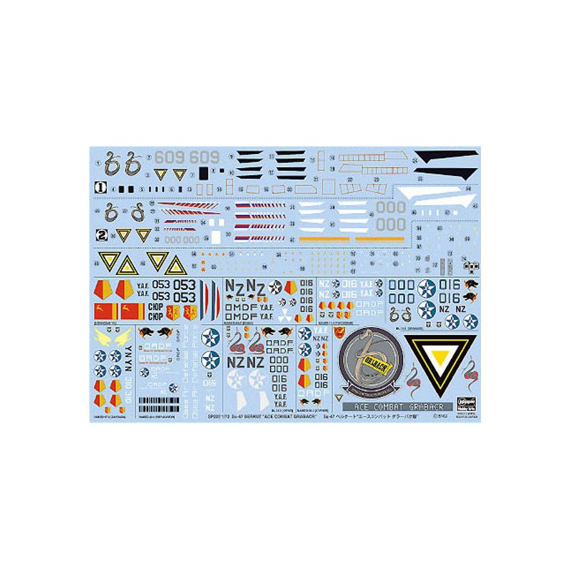 Maquette d'avion en plastique Su-47 Berkut Ace Combat Grabacr 1/72