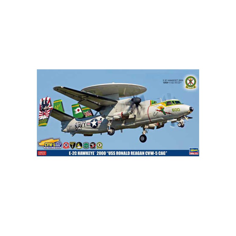 Maquette d'avion en plastique E-2C USS R. Reagan 1/72