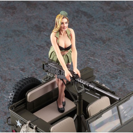 Maquette de voiture en plastique 1/4 Truck + Blond Girl 1/24