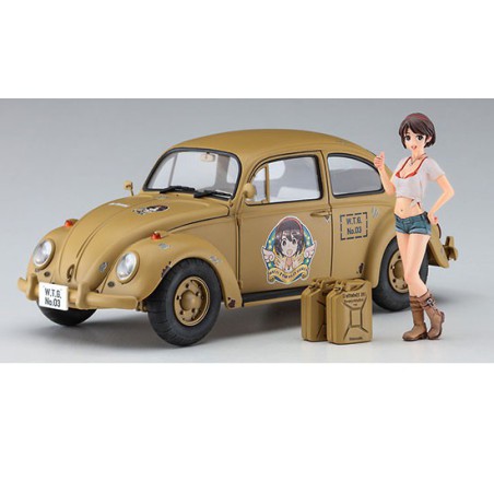 Maquette de voiture en plastique VW BEETLE + EGG GIRL 1/24