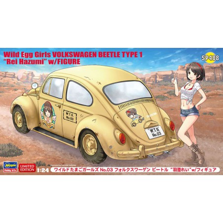 Maquette de voiture en plastique VW BEETLE + EGG GIRL 1/24