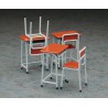 Diorama model mounted and painted tables and school chairs 1/12 | Scientific-MHD