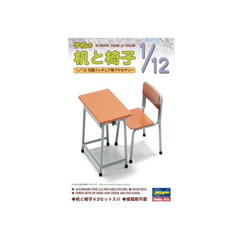 Maquette Diorama montéee et peinte Tables et Chaises d'école 1/12 Maquette Diorama montéee et peinte Tables et Chaises d'école 1/12