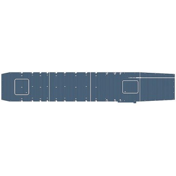 Plastic boat model USS Gambier Bay wooden bridge | Scientific-MHD