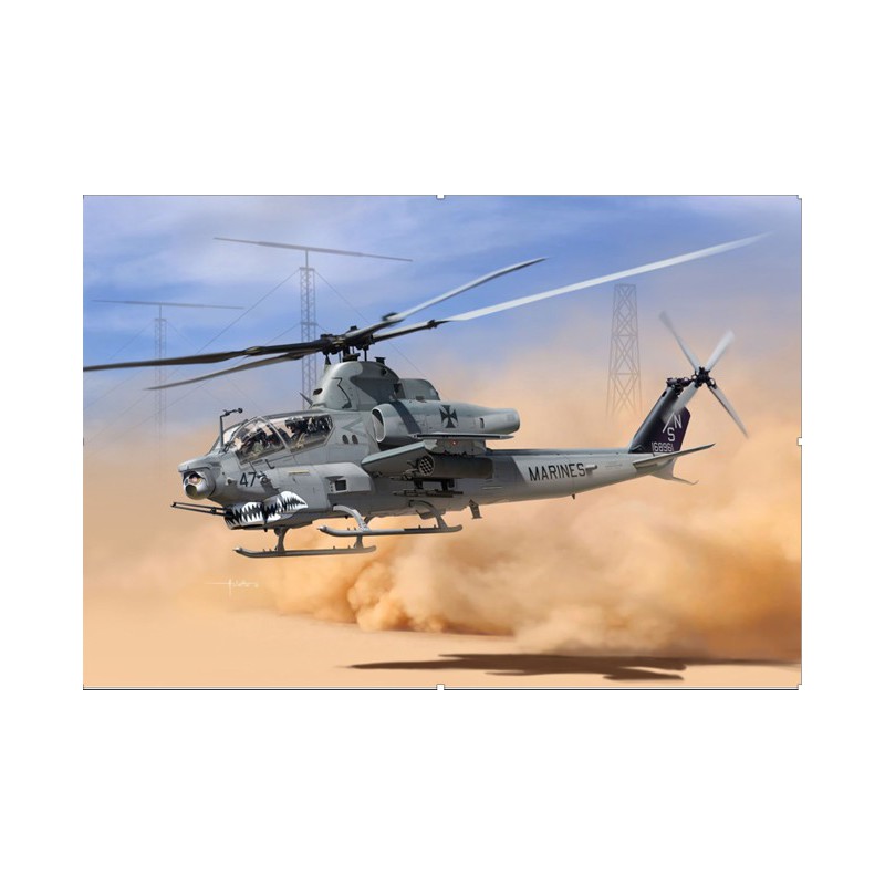 Maquette d'hélicoptère en plastique USMC AH-1Z Shark Mouth 1/35