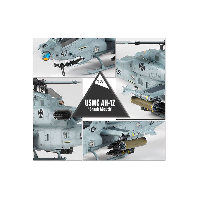 Maquette d'hélicoptère en plastique USMC AH-1Z Shark Mouth 1/35