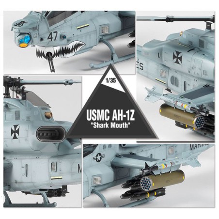 Maquette d'hélicoptère en plastique USMC AH-1Z Shark Mouth 1/35