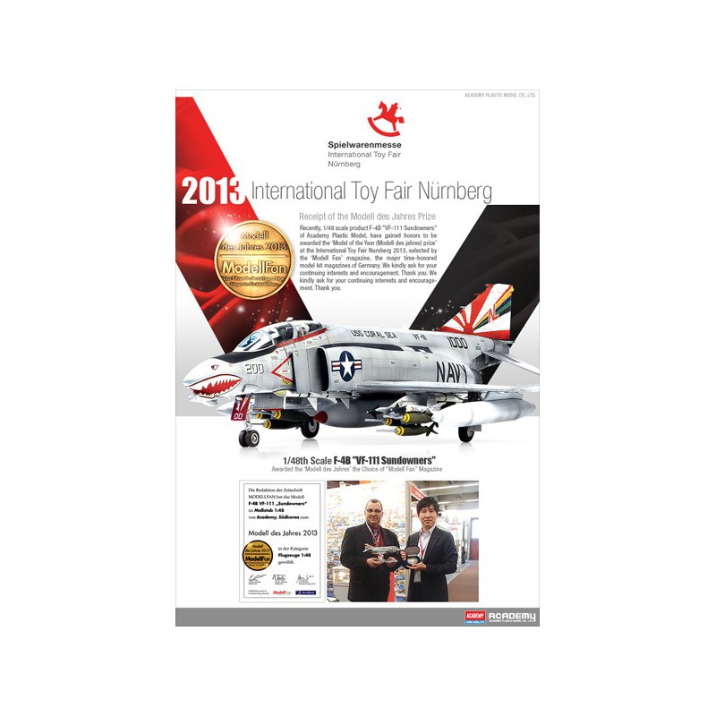 Maquette d'avion en plastique F-4B Phantom MCP 1/48