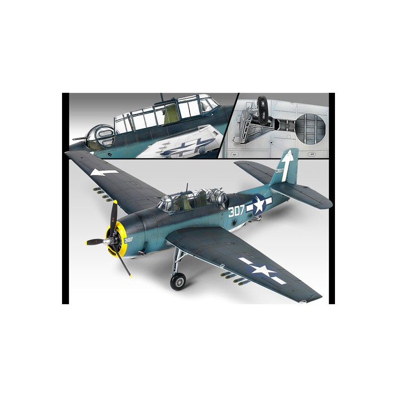 Maquette d'avion en plastique TBM-3 USS Bunker Hill 1/48