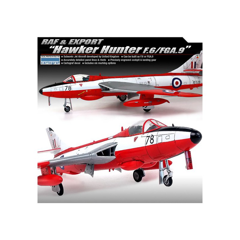 Maquette d'avion en plastique RAF & Export H. Hunter 1/48