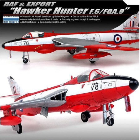 Maquette d'avion en plastique RAF & Export H. Hunter 1/48