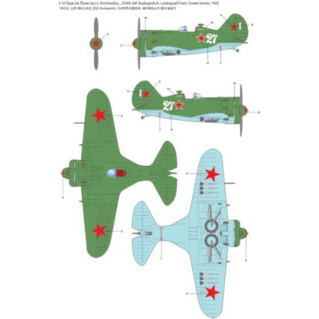 Maquette d'avion en plastique POLIKARPOV I-16 T.24 1/48