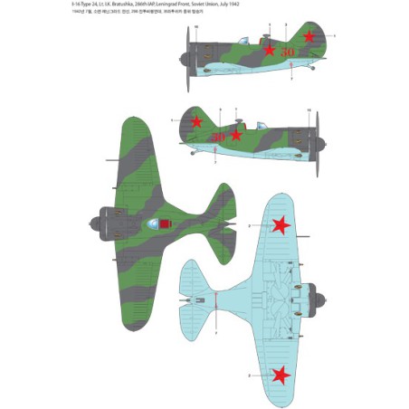 Maquette d'avion en plastique POLIKARPOV I-16 T.24 1/48