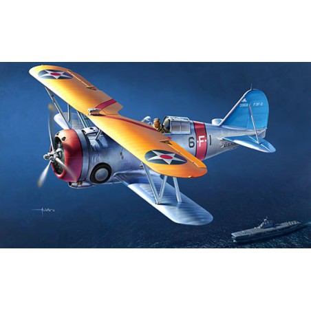 USN F3F-2 plastic plane model VF-6 Fighting Six 1/48 | Scientific-MHD