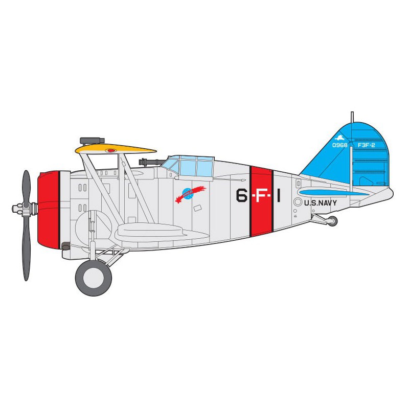 Maquette d'avion en plastique USN F3F-2 VF-6 Fighting Six 1/48
