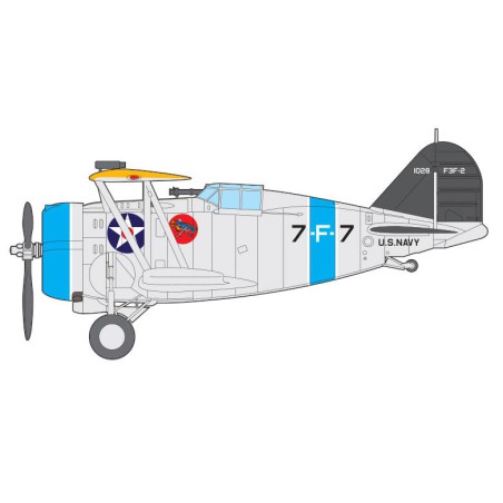 USN F3F-2 plastic plane model VF-6 Fighting Six 1/48 | Scientific-MHD