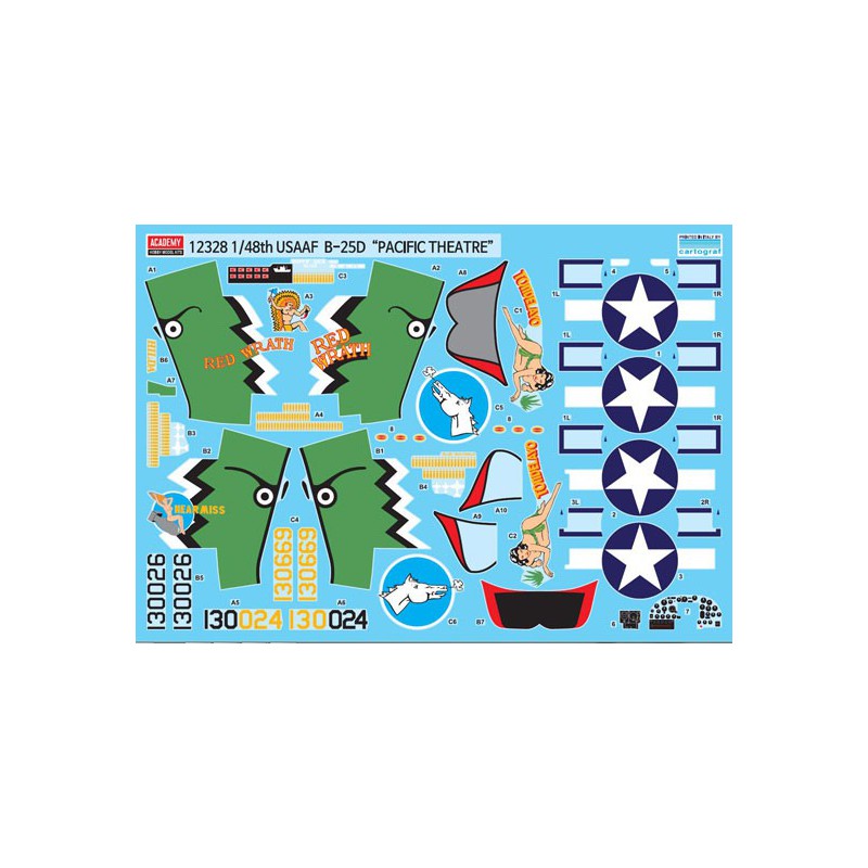 Maquette d'avion en plastique USAAF B-25D Pacific Th. 1/48