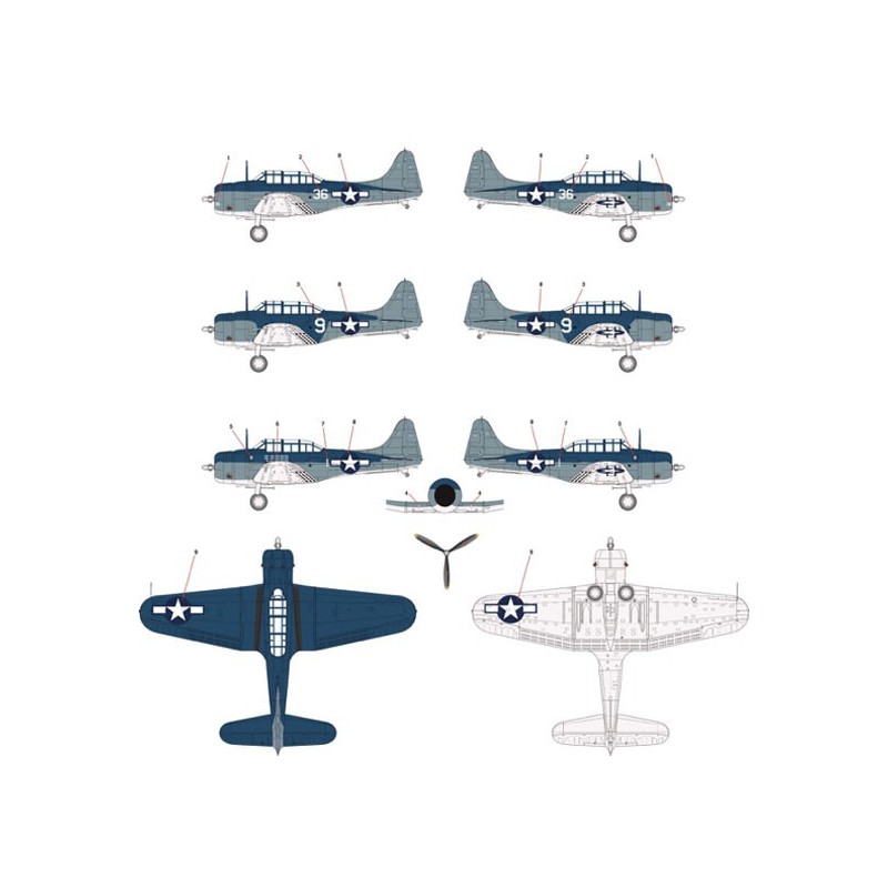 Maquette d'avion en plastique USN SBD-5 « Battle of the Philippine Sea