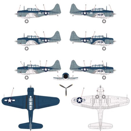 USN SBD-5 Plastikflugzeug Model "Schlacht am philippinischen Meer | Scientific-MHD