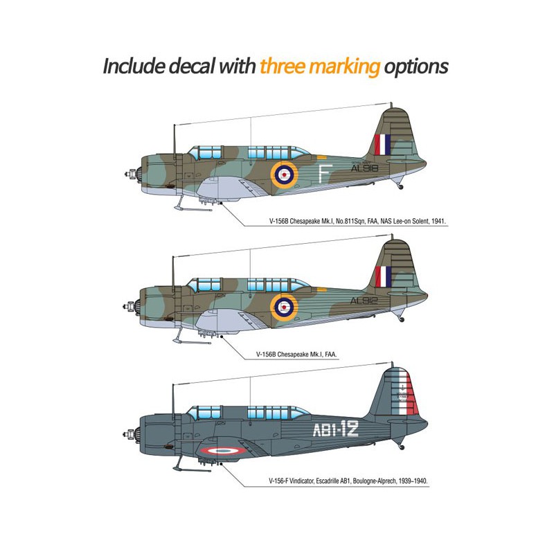 Maquette d'avion en plastique V-156-B1 Marine Française 1/48