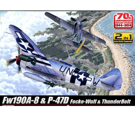 Maquette d'avion en plastique D-DAY P-47& FW190A-8 Combo 1/72
