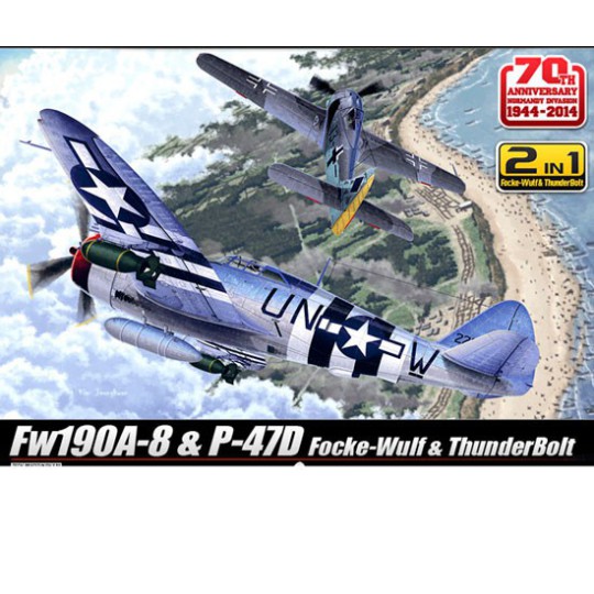 Maquette d'avion en plastique D-DAY P-47& FW190A-8 Combo 1/72 Maquette d'avion en plastique D-DAY P-47& FW190A-8 Combo 1/72