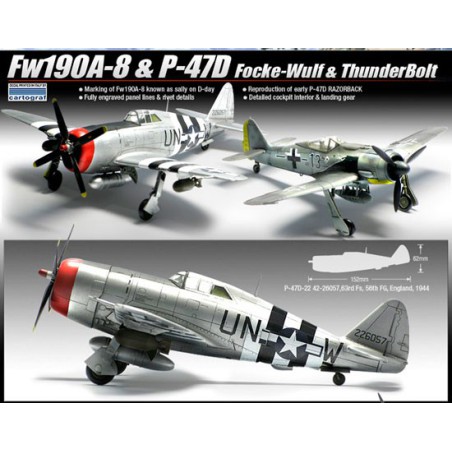 Maquette d'avion en plastique D-DAY P-47& FW190A-8 Combo 1/72