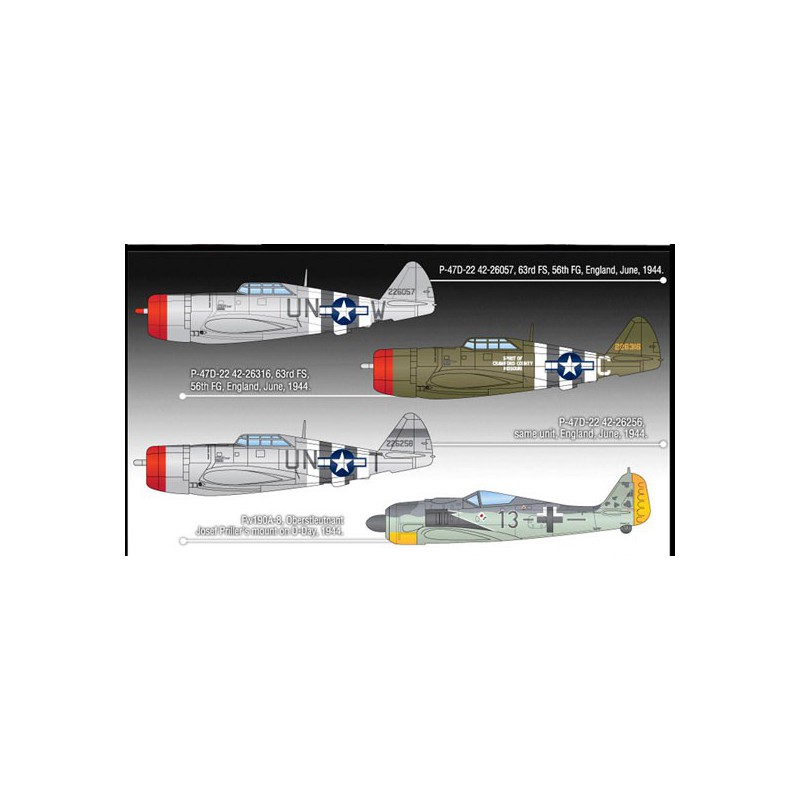 Maquette d'avion en plastique D-DAY P-47& FW190A-8 Combo 1/72 Maquette d'avion en plastique D-DAY P-47& FW190A-8 Combo 1/72