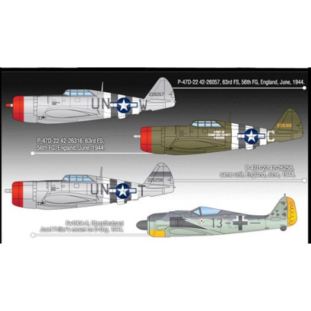 D-Day Plastic Flugzeugmodell P-47 & FW190A-8 Combo 1/72 | Scientific-MHD